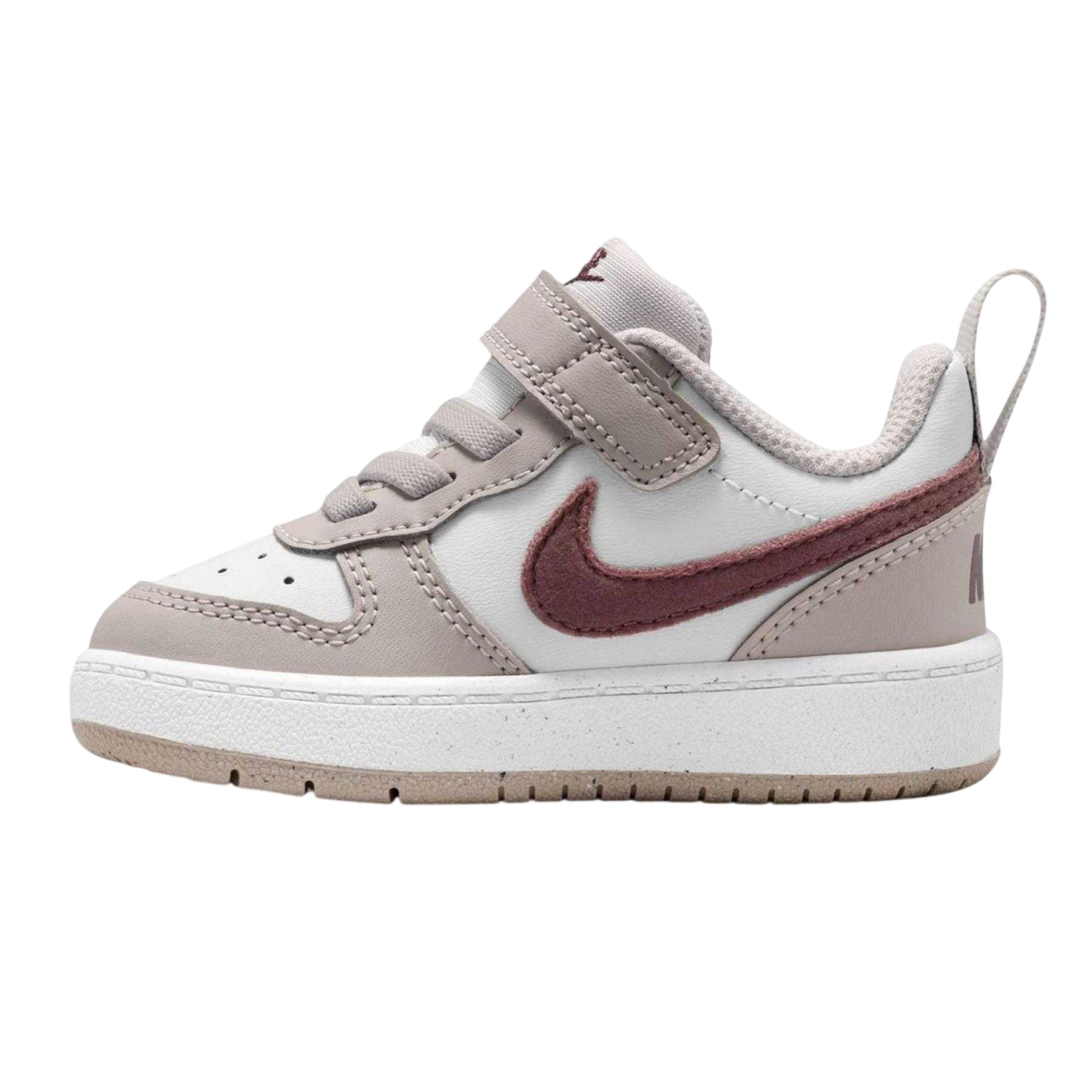 Grey-Tattoo - Side - Nike Childrens-Kids Court Borough Leather Trainers