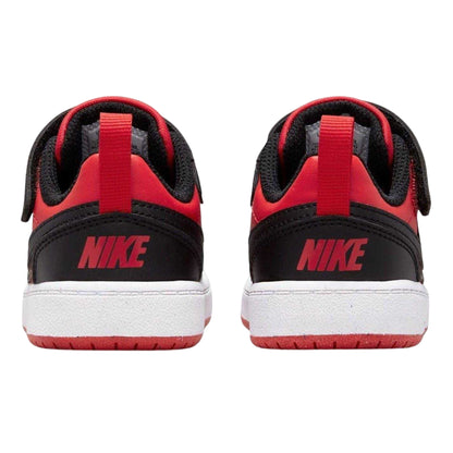 Red-Black - Back - Nike Childrens-Kids Court Borough Leather Trainers