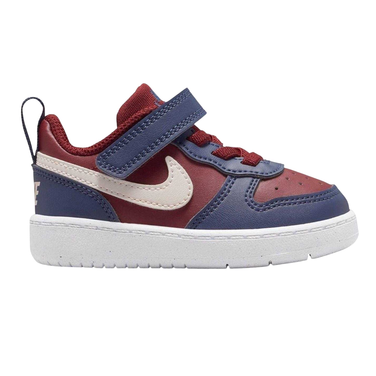 Red-Navy - Front - Nike Childrens-Kids Court Borough Leather Trainers