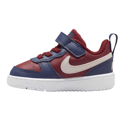Red-Navy - Side - Nike Childrens-Kids Court Borough Leather Trainers