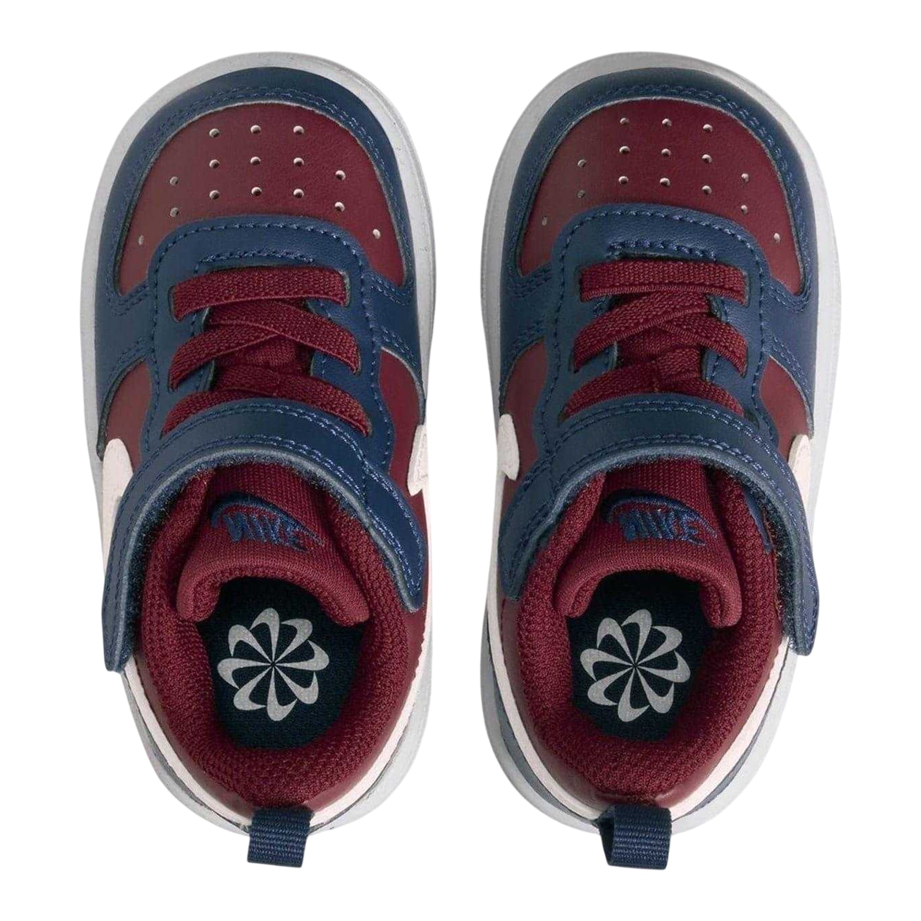 Red-Navy - Lifestyle - Nike Childrens-Kids Court Borough Leather Trainers