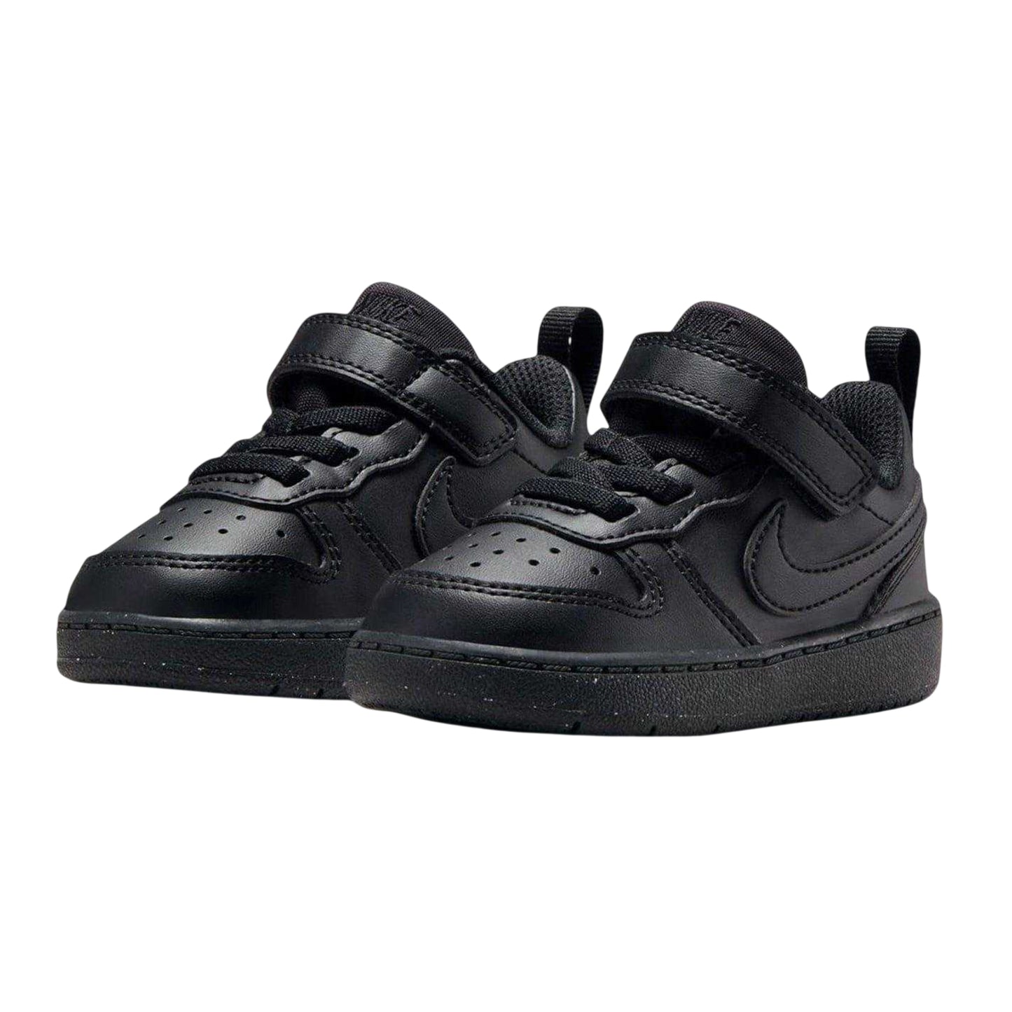 Black - Pack Shot - Nike Childrens-Kids Court Borough Leather Trainers