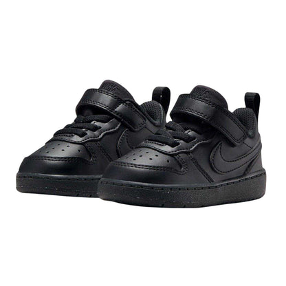 Black - Pack Shot - Nike Childrens-Kids Court Borough Leather Trainers