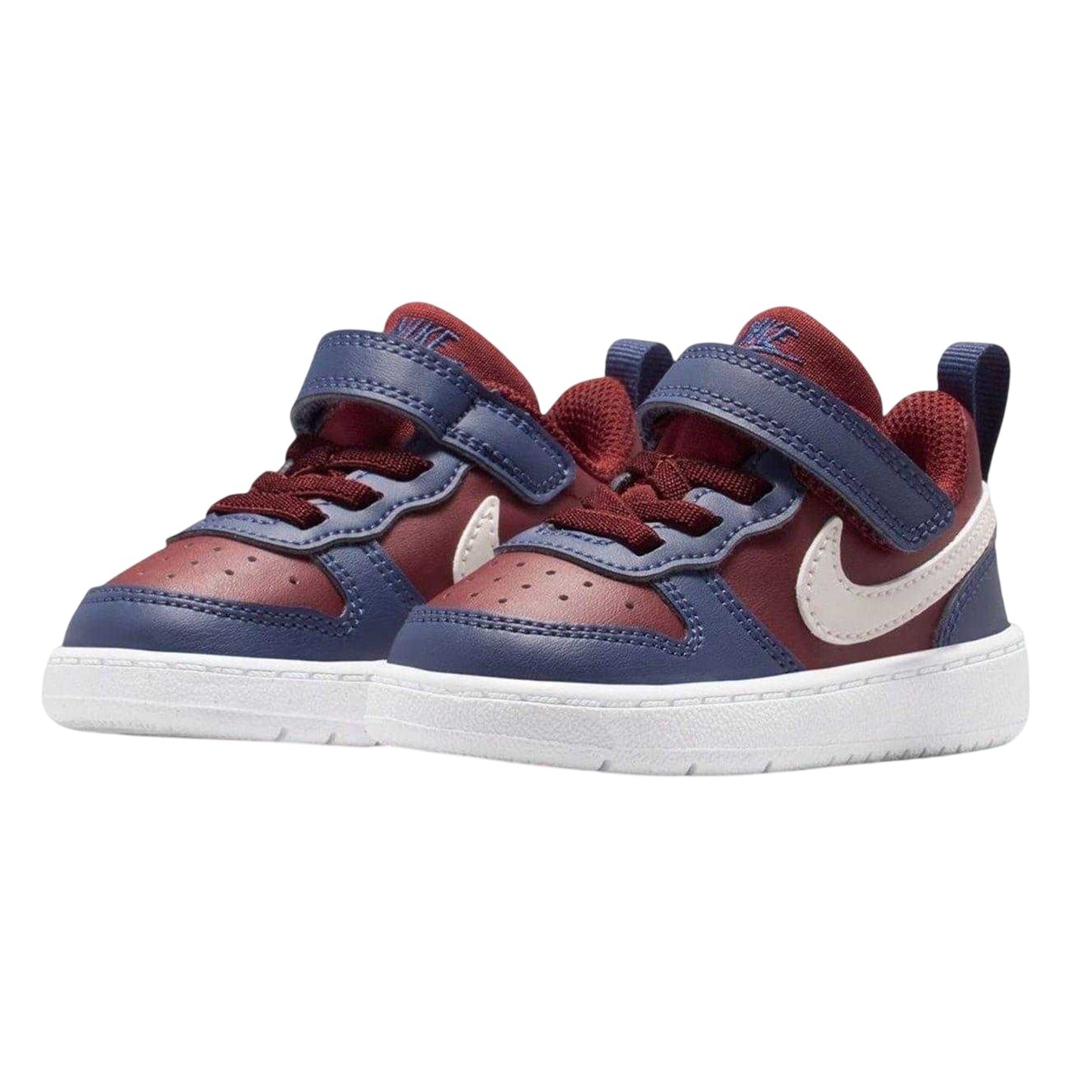 Red-Navy - Pack Shot - Nike Childrens-Kids Court Borough Leather Trainers