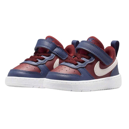 Red-Navy - Pack Shot - Nike Childrens-Kids Court Borough Leather Trainers