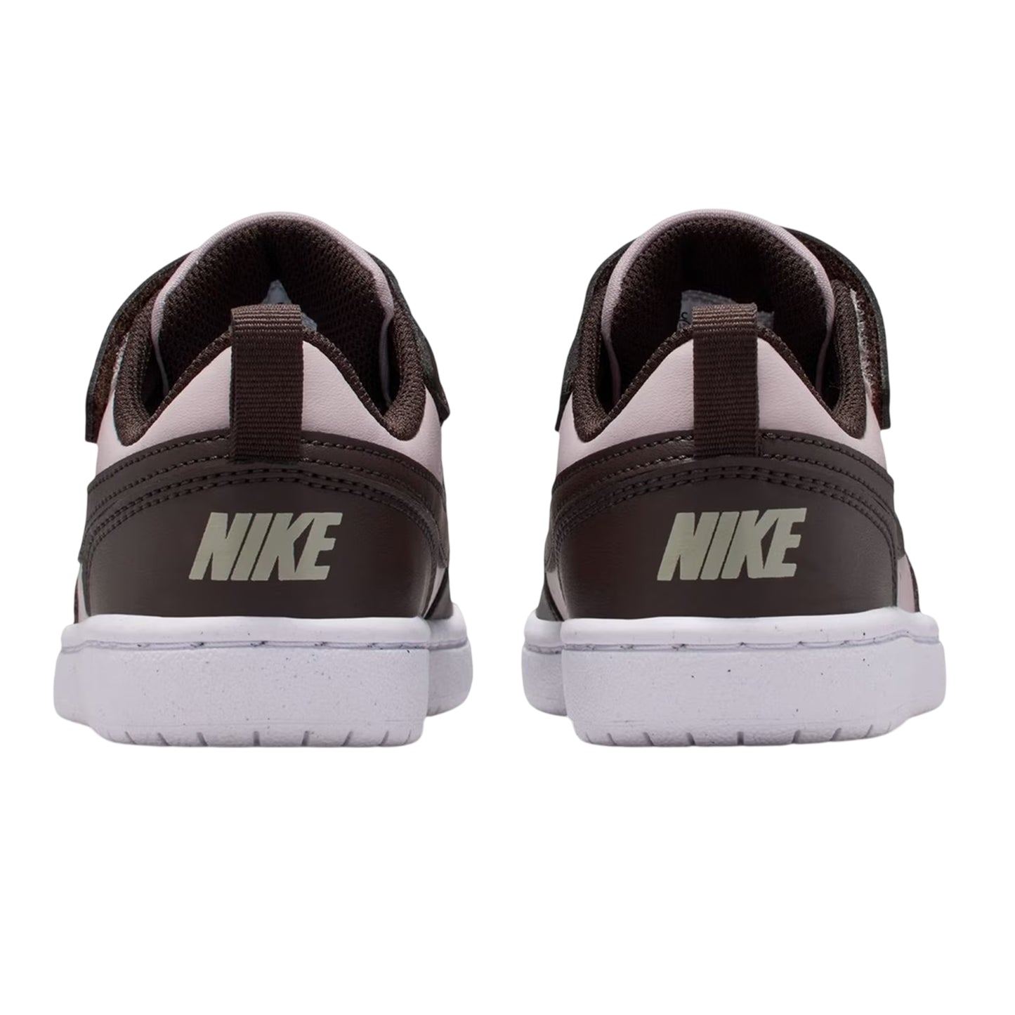 Rose-Brown - Back - Nike Childrens-Kids Court Borough Leather Trainers