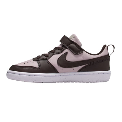 Rose-Brown - Side - Nike Childrens-Kids Court Borough Leather Trainers
