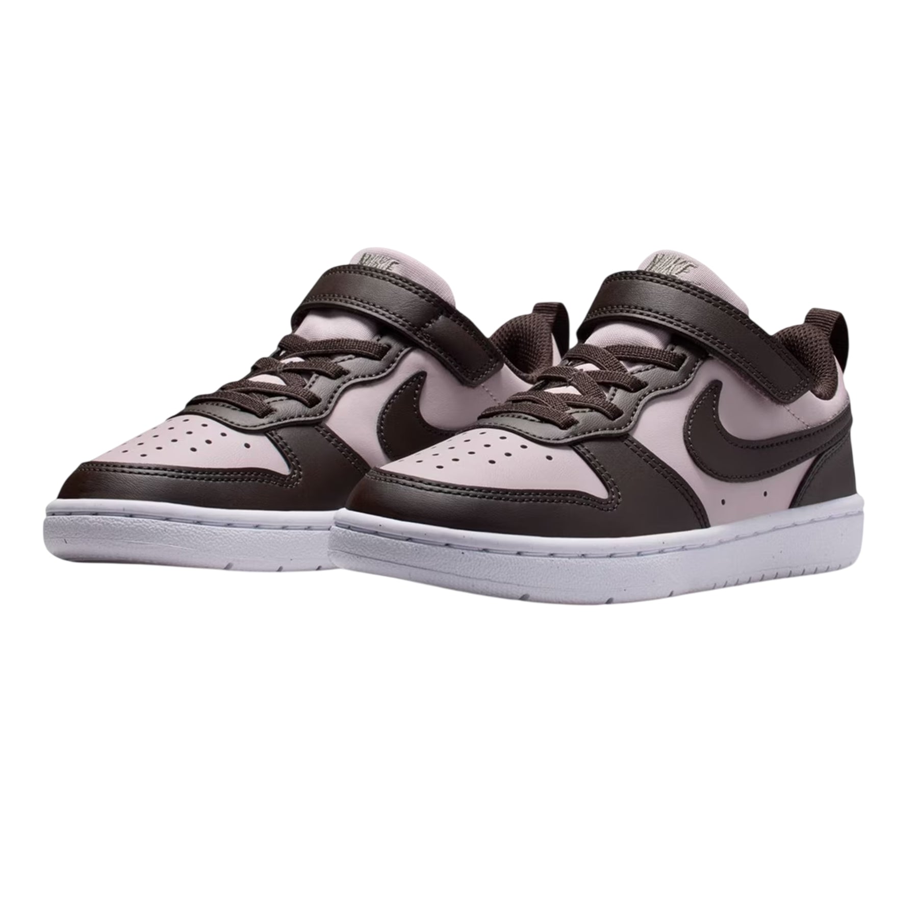 Rose-Brown - Pack Shot - Nike Childrens-Kids Court Borough Leather Trainers
