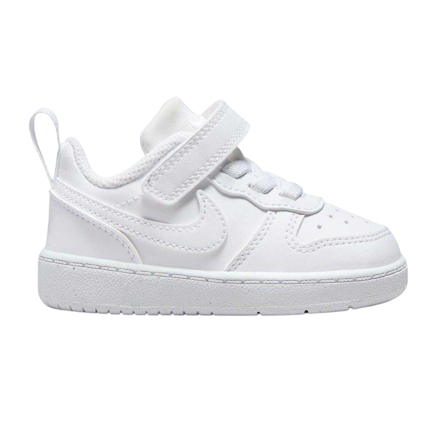 White - Front - Nike Childrens-Kids Court Borough Leather Trainers