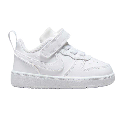 White - Front - Nike Childrens-Kids Court Borough Leather Trainers