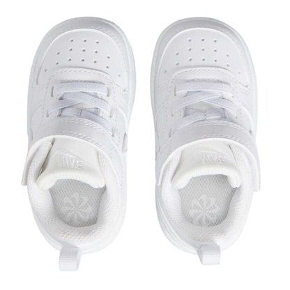 White - Lifestyle - Nike Childrens-Kids Court Borough Leather Trainers
