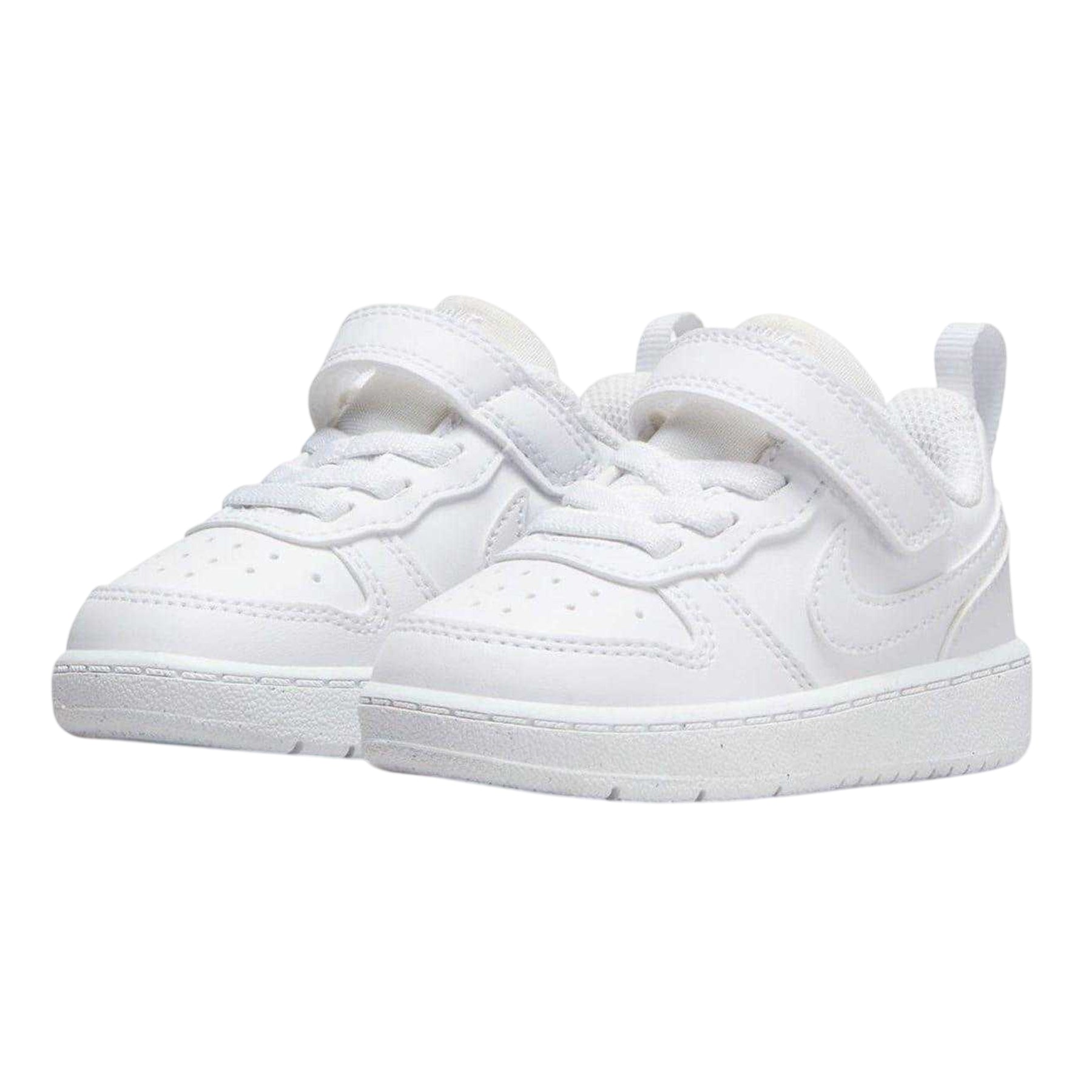 White - Pack Shot - Nike Childrens-Kids Court Borough Leather Trainers