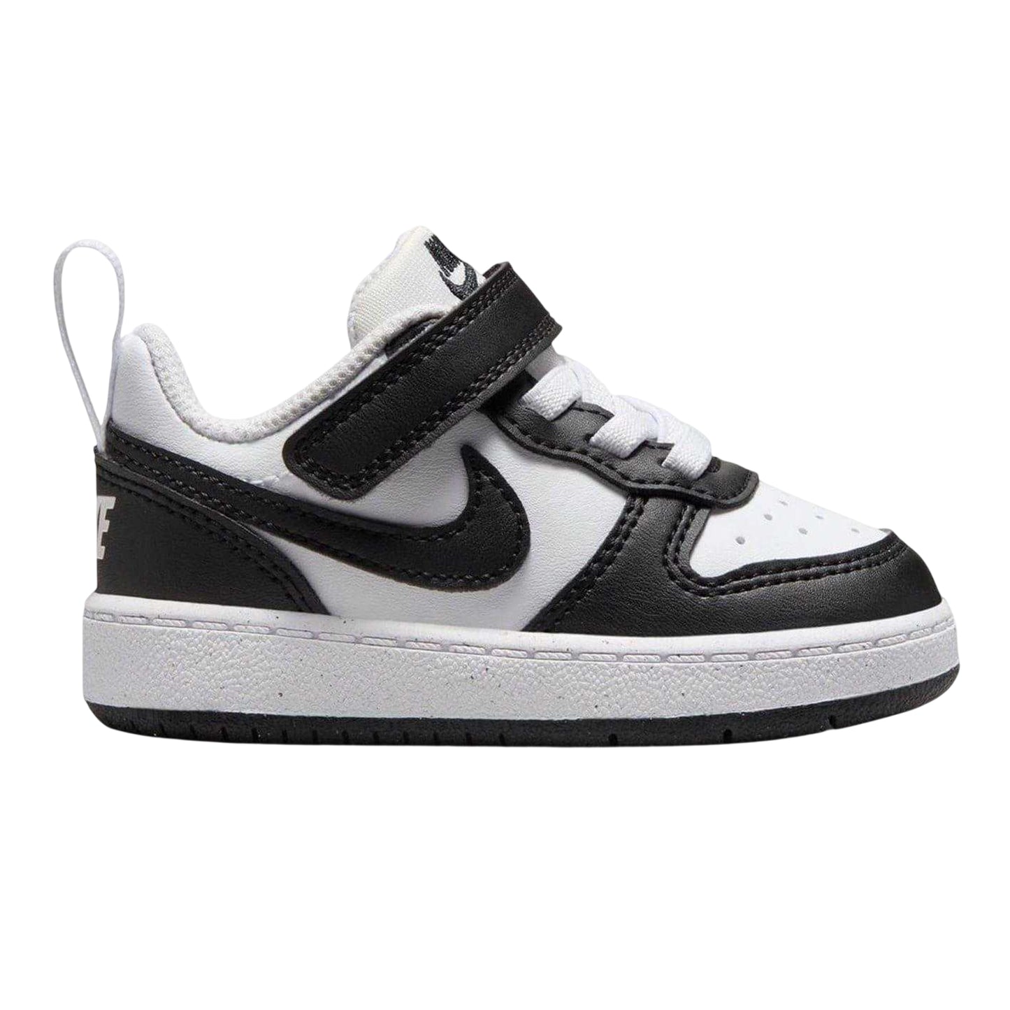 White-Black - Front - Nike Childrens-Kids Court Borough Leather Trainers