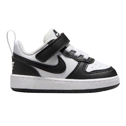White-Black - Front - Nike Childrens-Kids Court Borough Leather Trainers