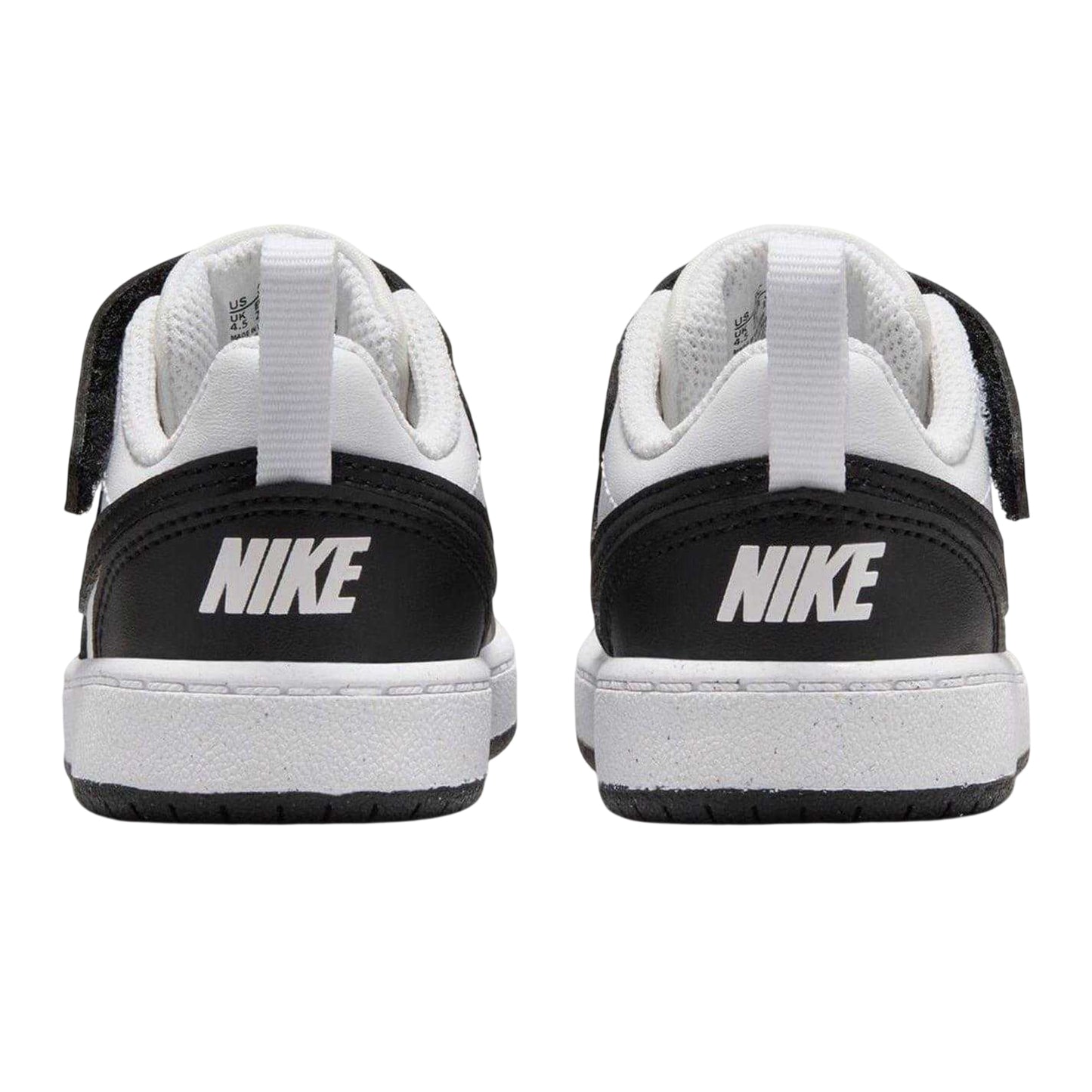 White-Black - Back - Nike Childrens-Kids Court Borough Leather Trainers
