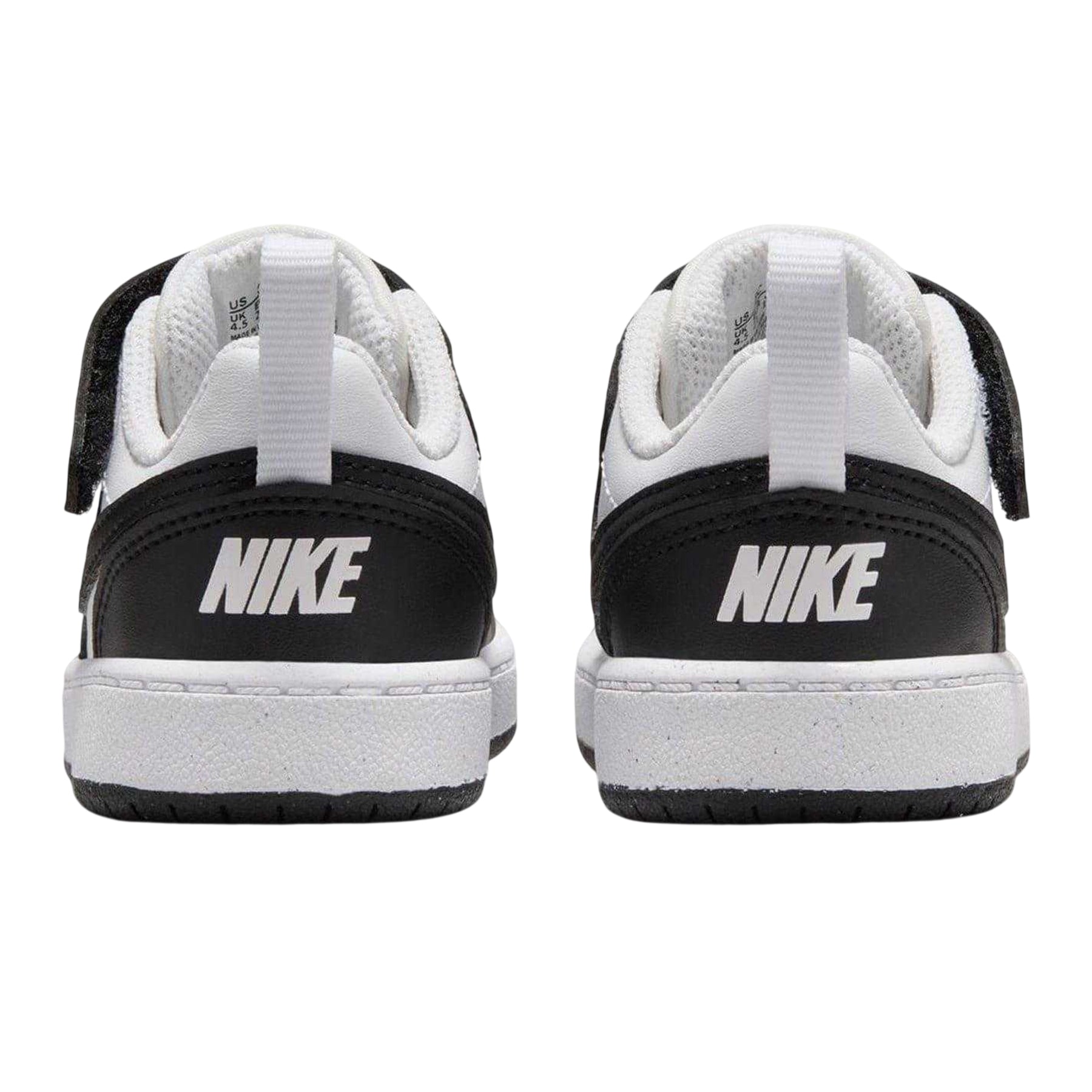 White-Black - Back - Nike Childrens-Kids Court Borough Leather Trainers