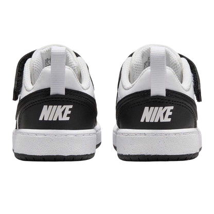 White-Black - Back - Nike Childrens-Kids Court Borough Leather Trainers