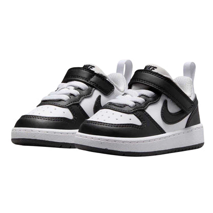White-Black - Pack Shot - Nike Childrens-Kids Court Borough Leather Trainers