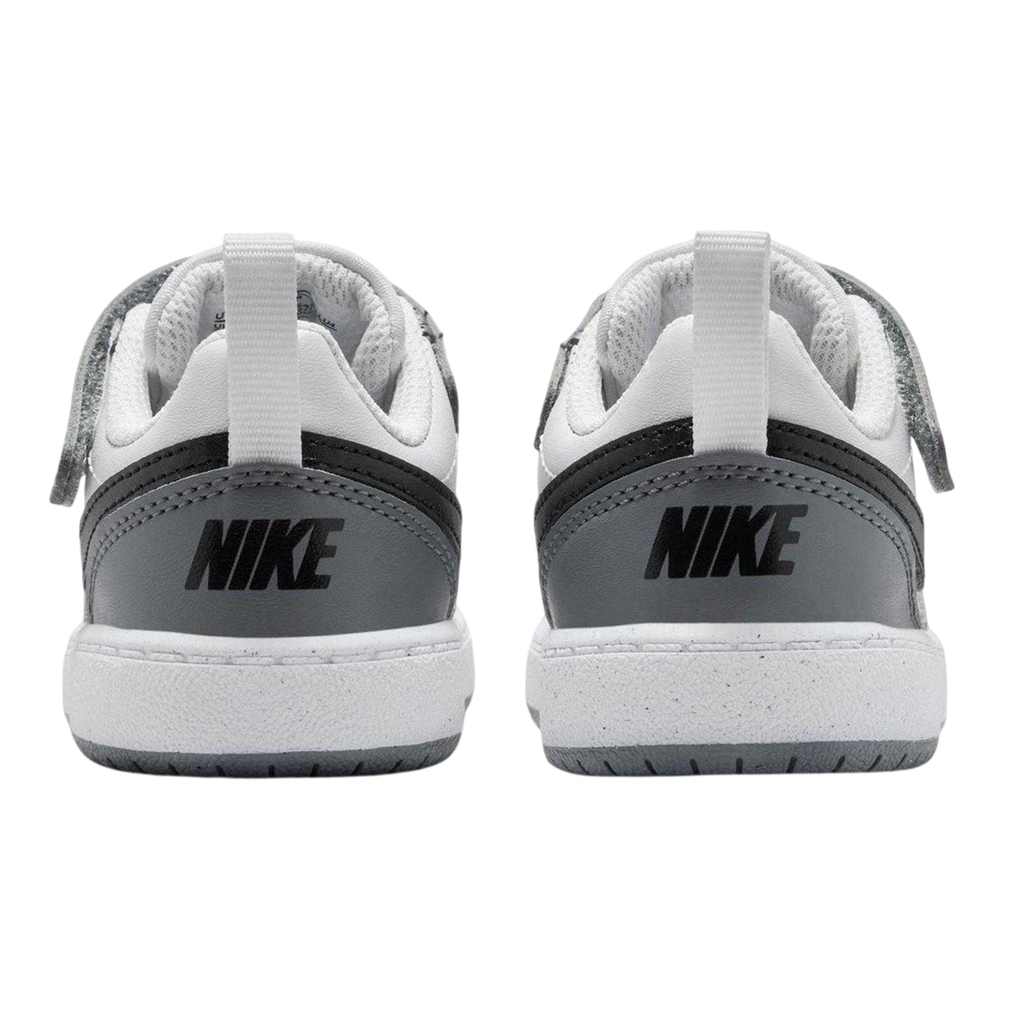 White-Black-Grey - Back - Nike Childrens-Kids Court Borough Leather Trainers