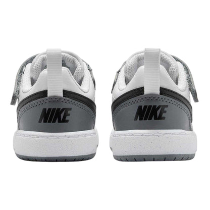 White-Black-Grey - Back - Nike Childrens-Kids Court Borough Leather Trainers