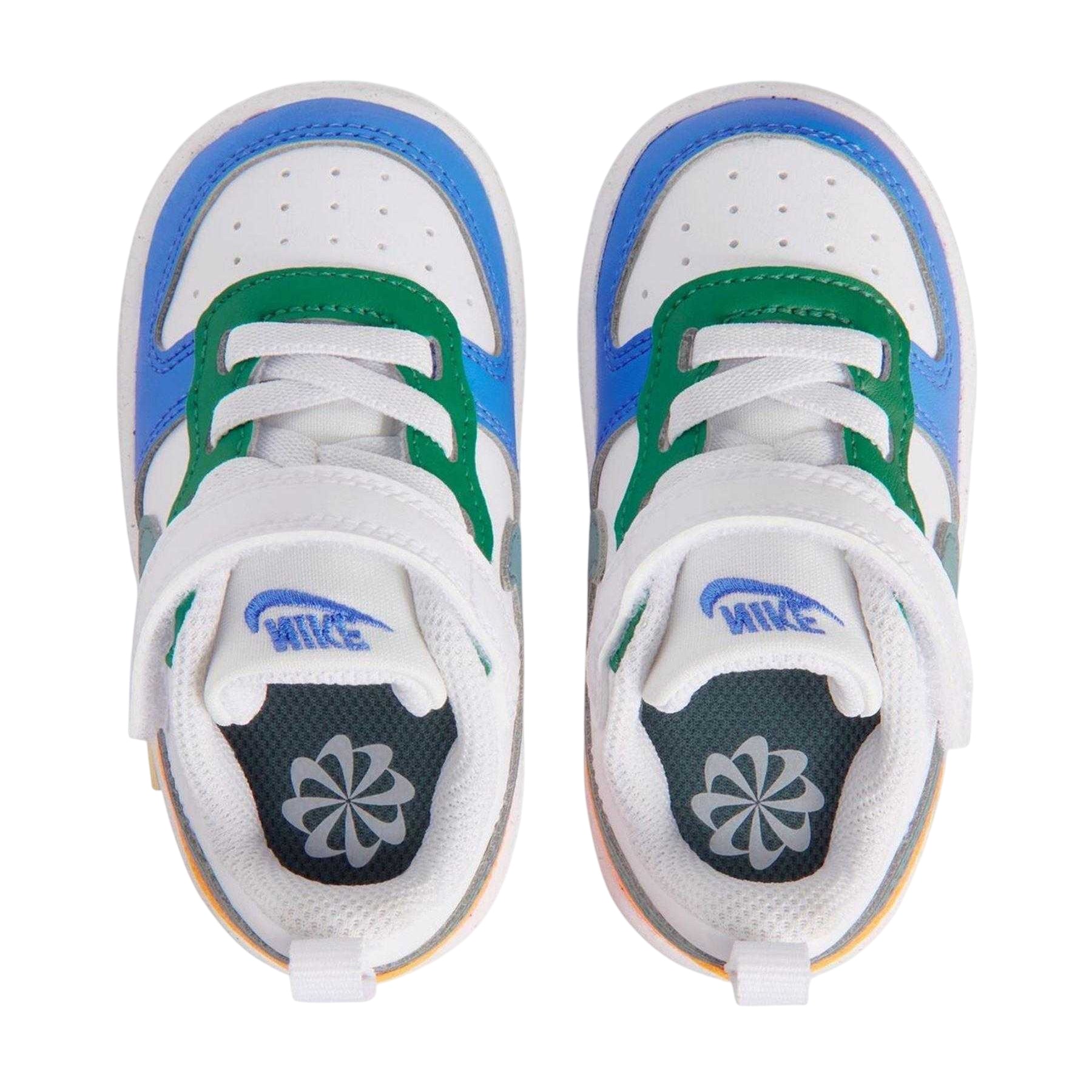 White-Blue-Orange - Lifestyle - Nike Childrens-Kids Court Borough Leather Trainers