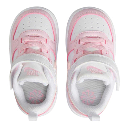 White-Pink - Lifestyle - Nike Childrens-Kids Court Borough Leather Trainers