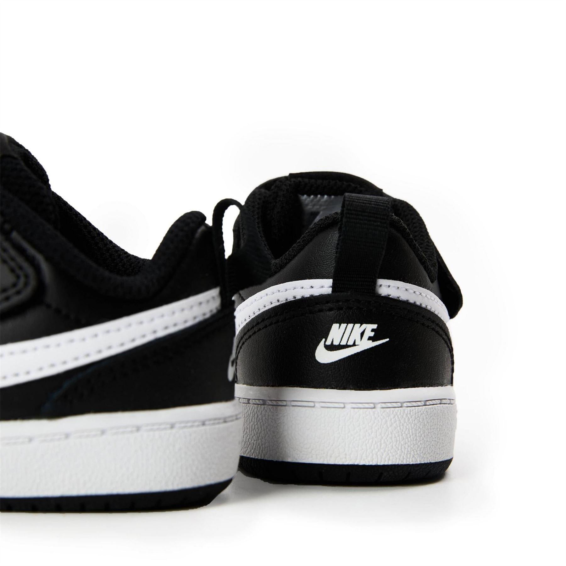 Black-Green-White - Lifestyle - Nike Childrens-Kids Court Borough Leather Trainers