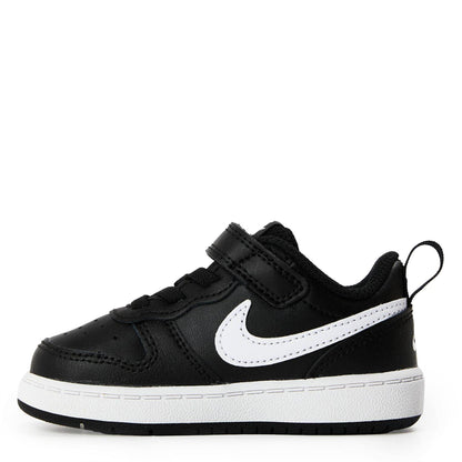 Black-Green-White - Pack Shot - Nike Childrens-Kids Court Borough Leather Trainers