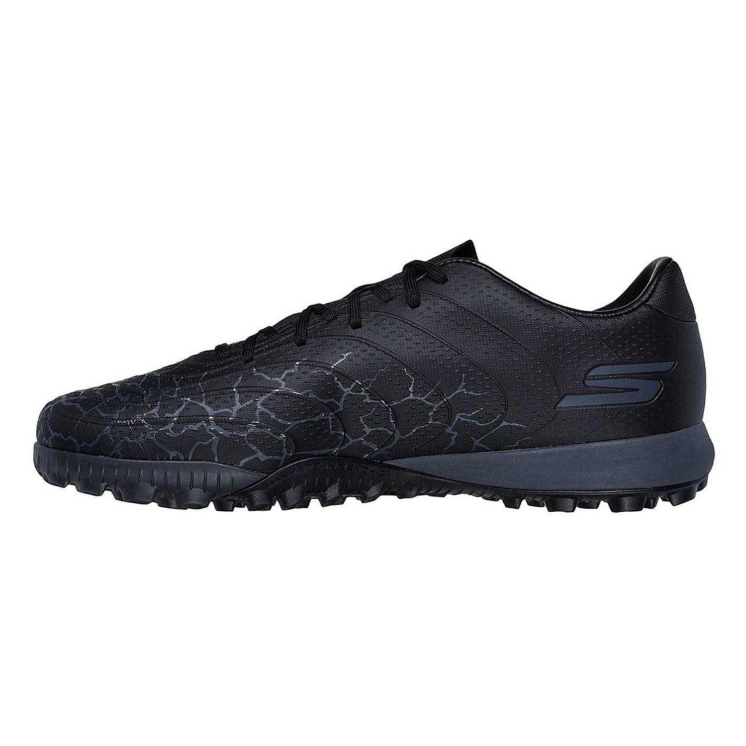 Black - Back - Skechers Childrens-Kids Gold Marble Astro Turf Trainers