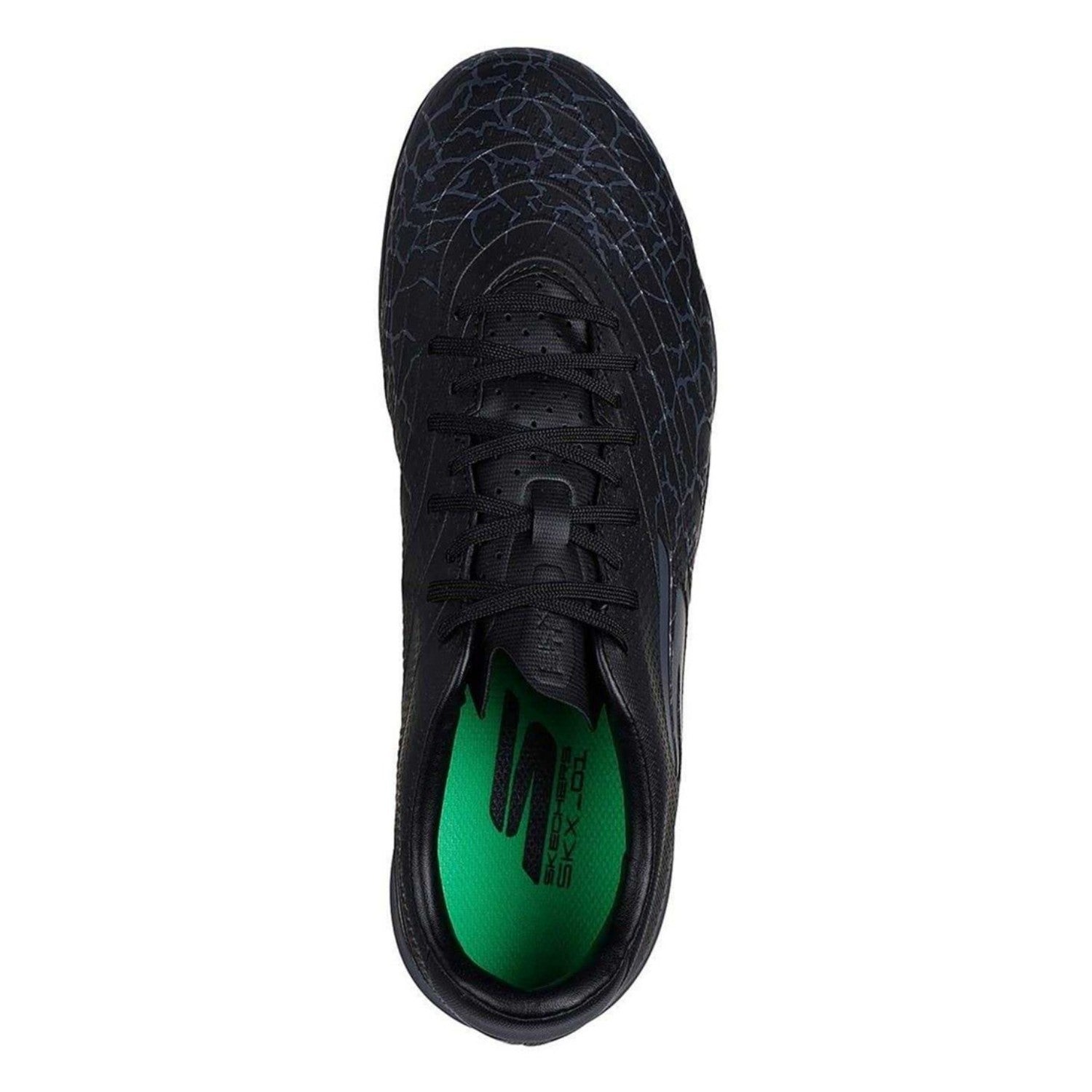 Black - Side - Skechers Childrens-Kids Gold Marble Astro Turf Trainers
