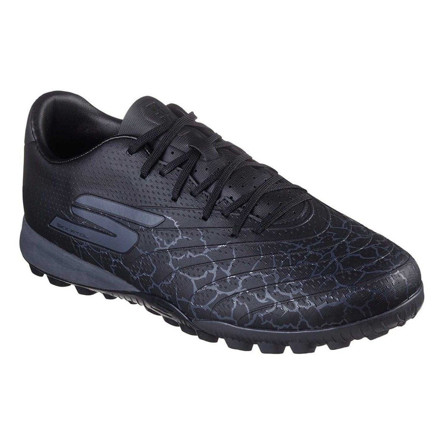 Black - Pack Shot - Skechers Childrens-Kids Gold Marble Astro Turf Trainers