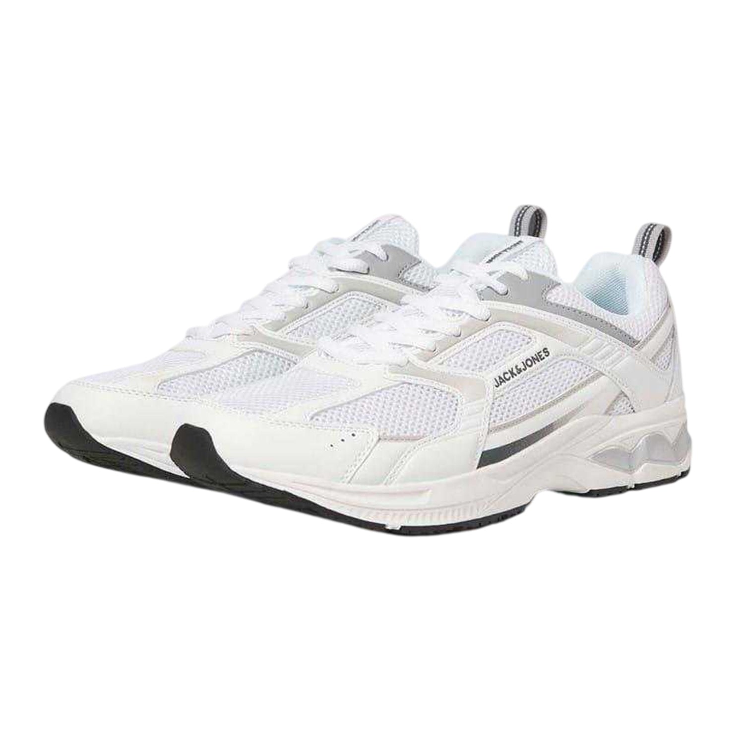 Bright White - Pack Shot - Jack And Jones Mens Tokyo Leather Lace Up Trainers