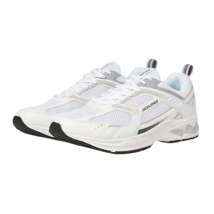 Bright White - Pack Shot - Jack And Jones Mens Tokyo Leather Lace Up Trainers