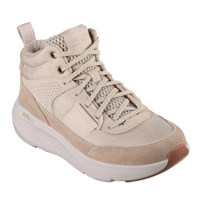 Taupe-Natural - Pack Shot - Skechers Womens-Ladies OTG Elevate Suede Slip-on Trainers