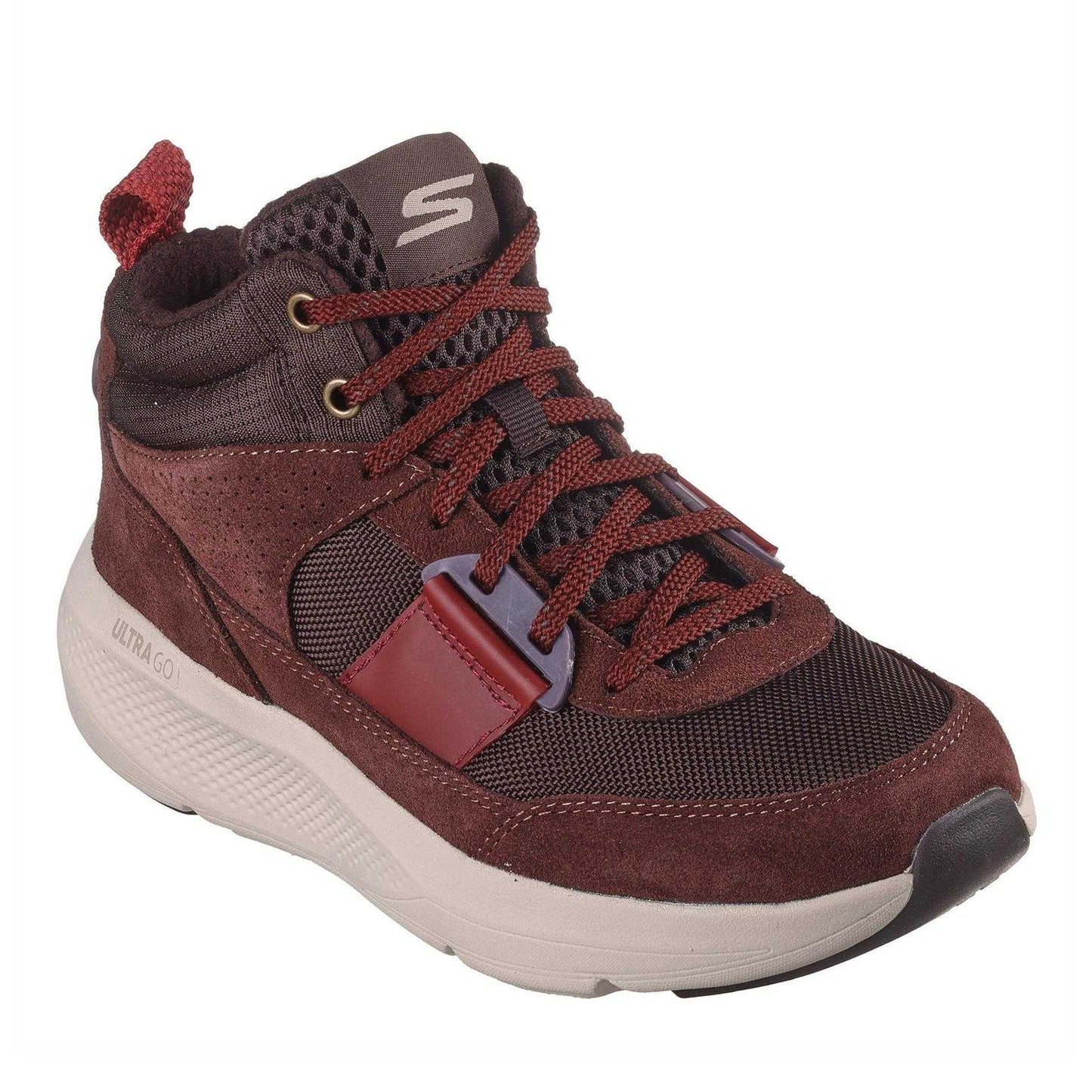 Brown-Taupe - Pack Shot - Skechers Womens-Ladies OTG Elevate Suede Slip-on Trainers