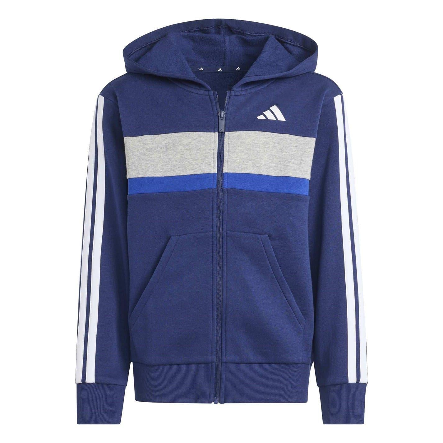 Navy-Grey - Back - Adidas Childrens-Kids Tiberio Tracksuit