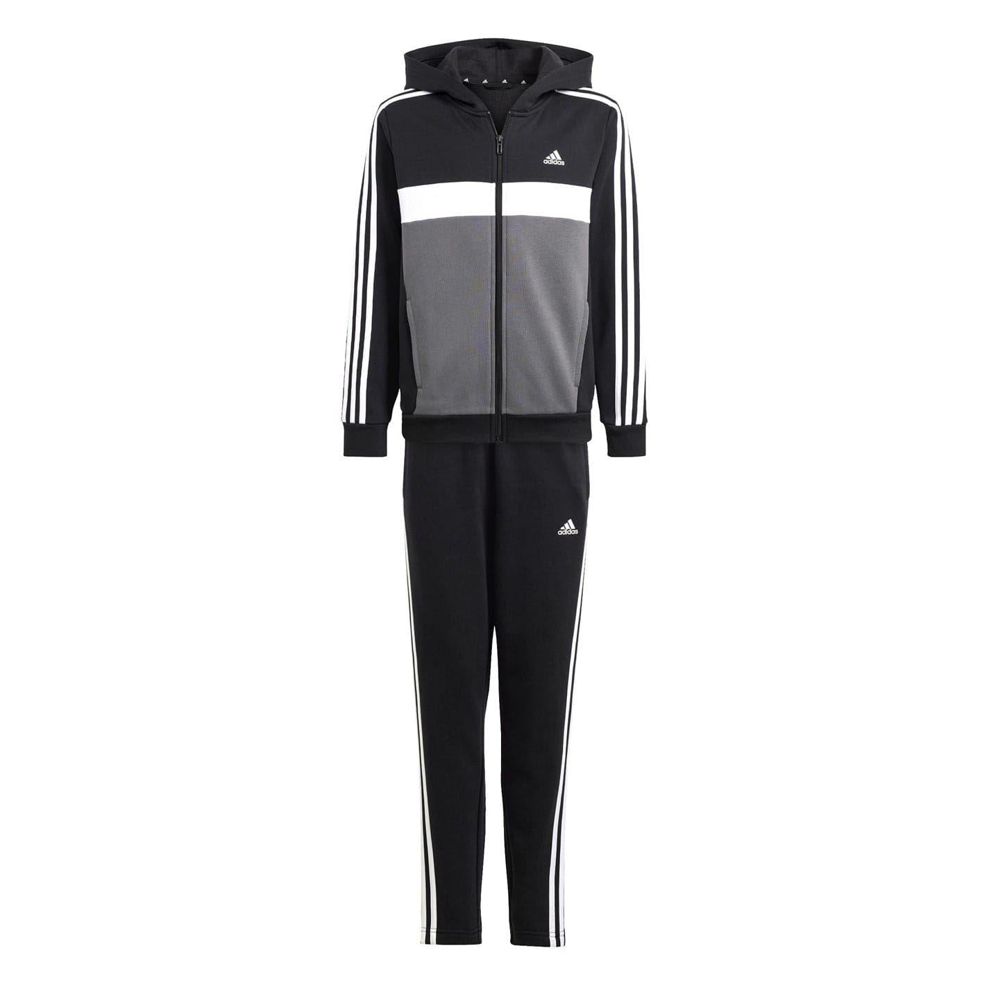 Black-Grey - Front - Adidas Childrens-Kids Tiberio Tracksuit