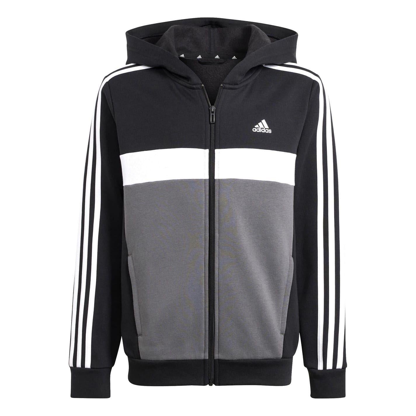 Black-Grey - Side - Adidas Childrens-Kids Tiberio Tracksuit