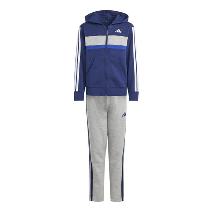 Navy-Grey - Front - Adidas Childrens-Kids Tiberio Tracksuit