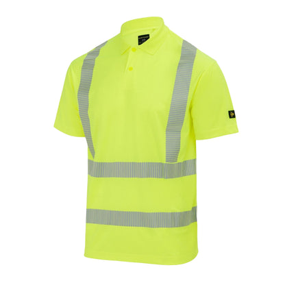 Yellow - Side - Portwest Mens Reflective Hi-Vis Polo Shirt