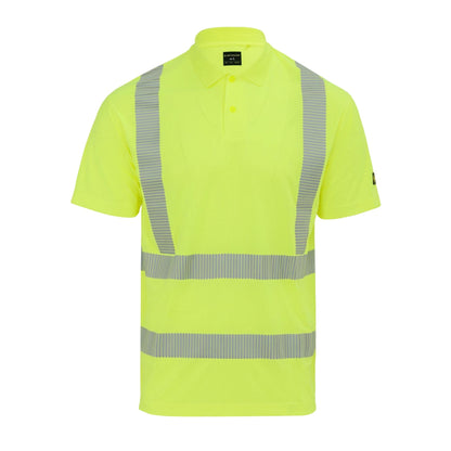 Yellow - Front - Portwest Mens Reflective Hi-Vis Polo Shirt