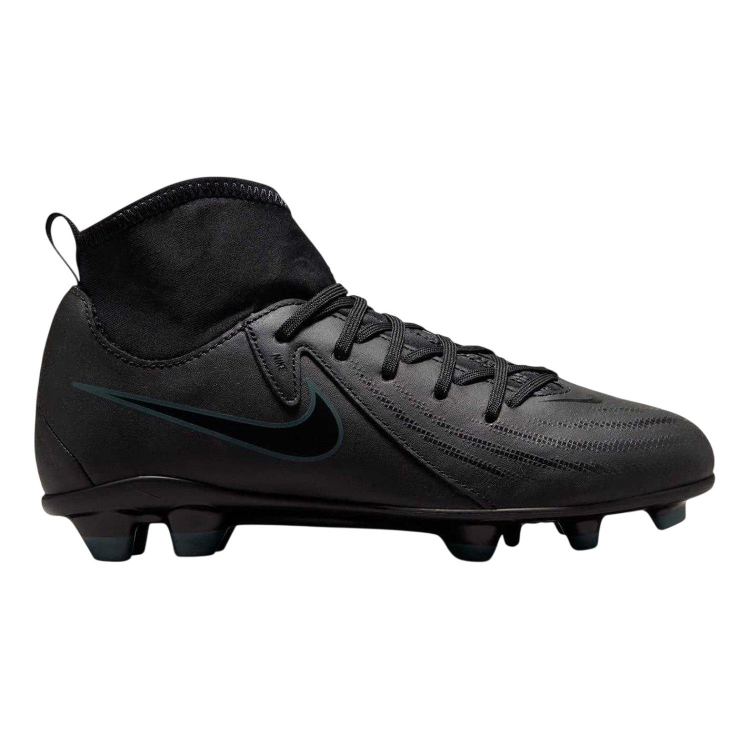 Black-Green - Front - Nike Childrens-Kids Phantom Luna Ii Club Firm Ground Football Boots