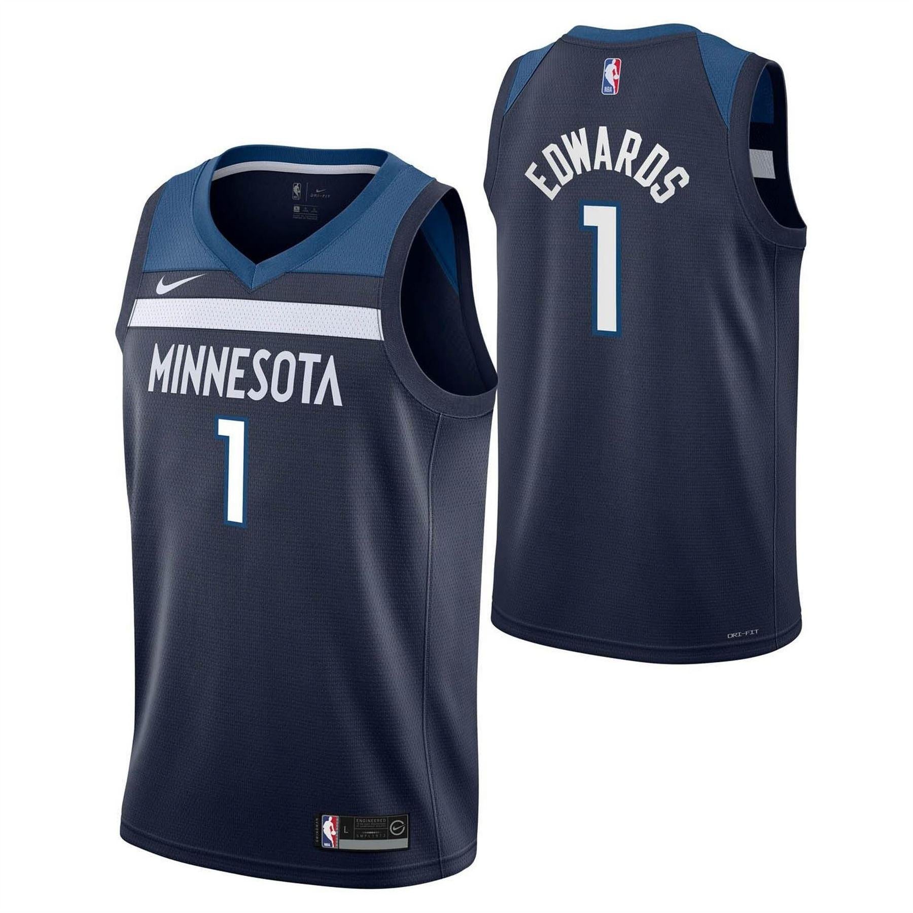 Blue - Side - Minnesota Timberwolves Childrens-Kids Basketball Jersey