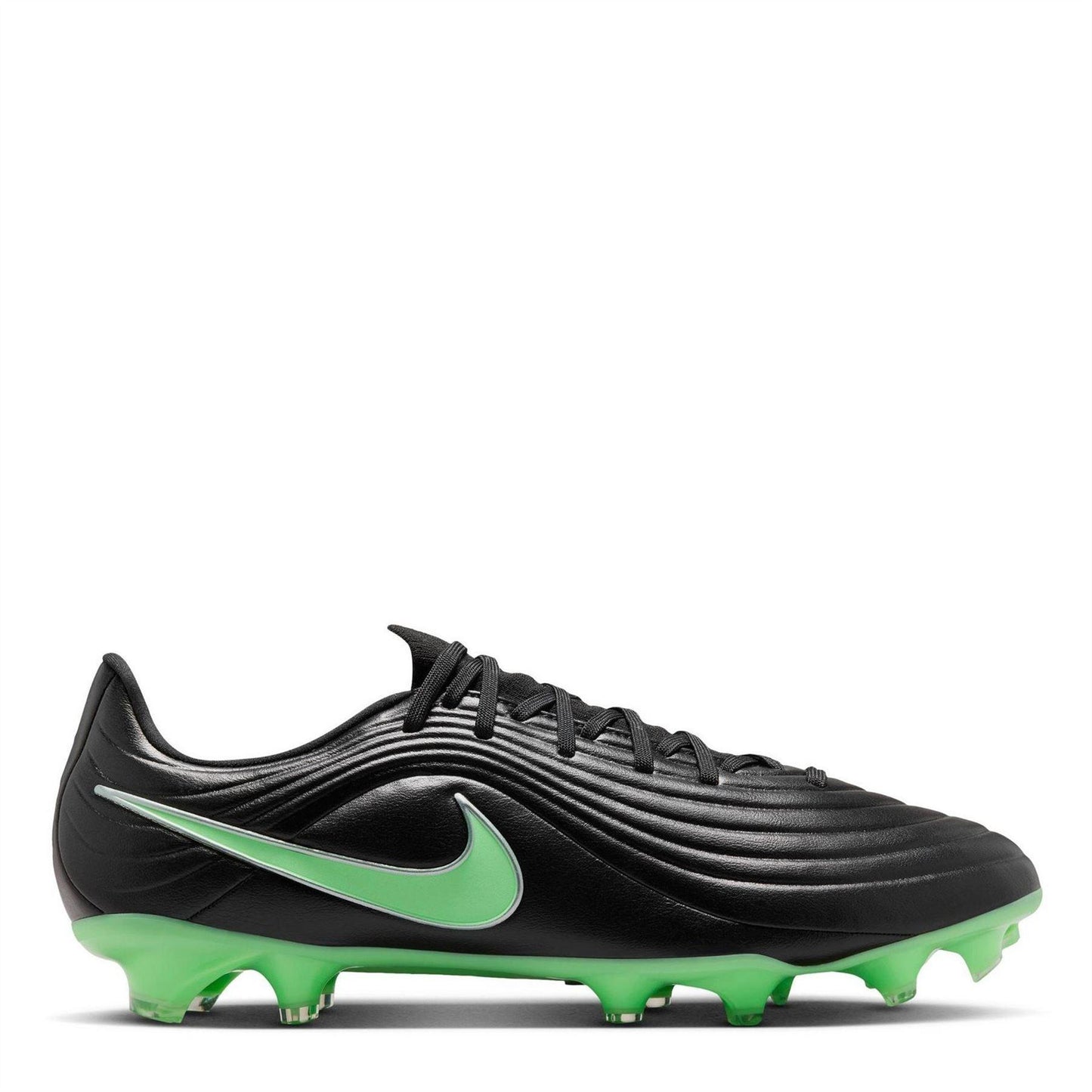 Black-Green - Front - Nike Mens Tiempo Academy Firm Ground Football Boots