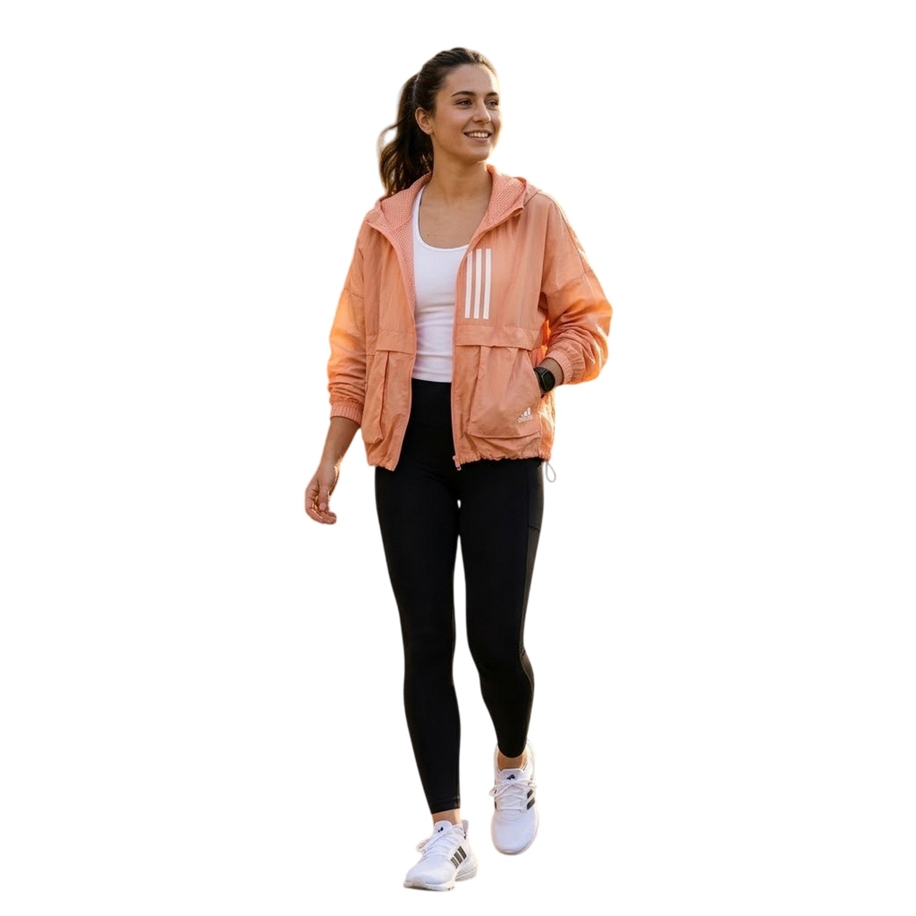 Ambient Grey - Side - Adidas Womens-Ladies Mother Windbreaker