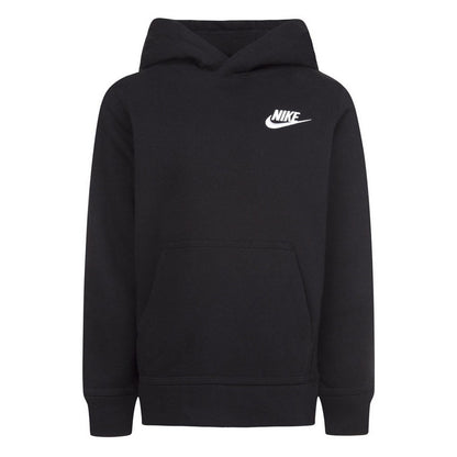 Black - Front - Nike Childrens-Kids Club Fleece Hoodie