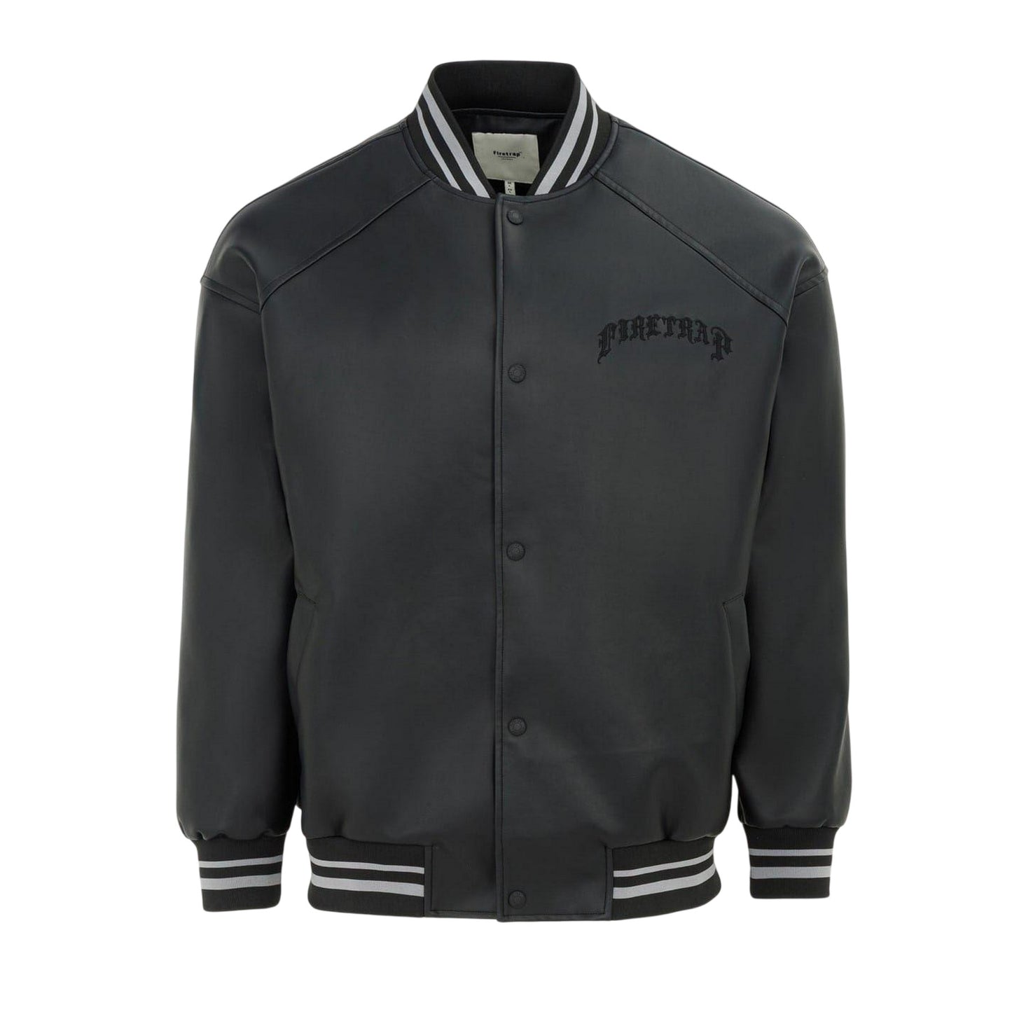 Black - Front - Firetrap Mens Logo Baseball Varsity Jacket
