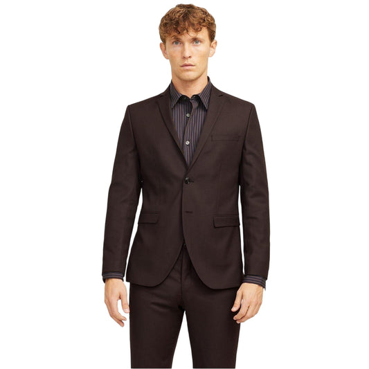 Brown - Front - Jack And Jones Mens Solaris Single-Breasted Blazer