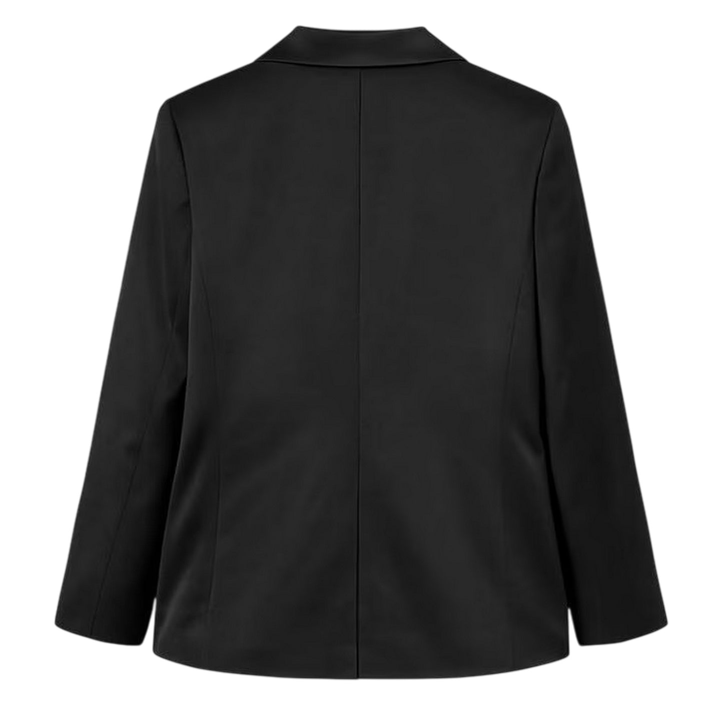 Black - Back - I Saw It First Womens-Ladies Satin Double-Breasted Blazer