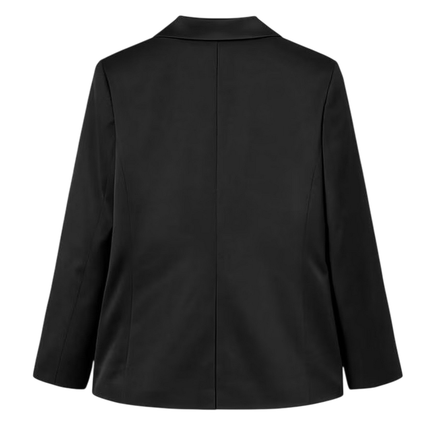 Black - Back - I Saw It First Womens-Ladies Satin Double-Breasted Blazer